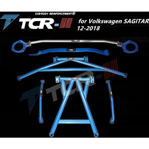 Suspension strut bar for Volkswagen SAGITAR 12-2018 car accessories alloy stabilizer bar car styling auxiliary tank tension rod