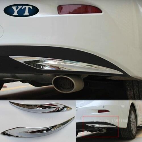 Auto rear bumper trim, tail bumper sticker for mazda 3 2014 axela, abs chrome,auto accessories,free shipping.4pcs