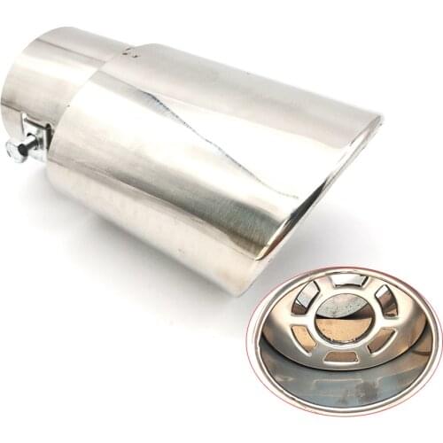 Car Oval Exhaust Pipe Tip Tail Muffler Cover Flower Styling 304 Stainless Steel Fit for inlet Diameter Less Than 48mm