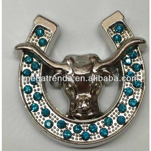 Carft Western Rhinestone Concho long horn sky blue