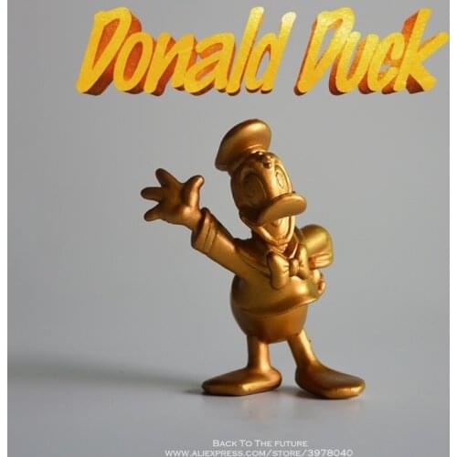 Disney Mickey Mouse Donald Duck golden 5cm mini Action Figure Anime Decoration Collection Figurine Toy model for children gift