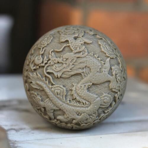DIY Soap Molds Round Jewelry Box with Dragon Relief Pattern Silicone Resin Moulds