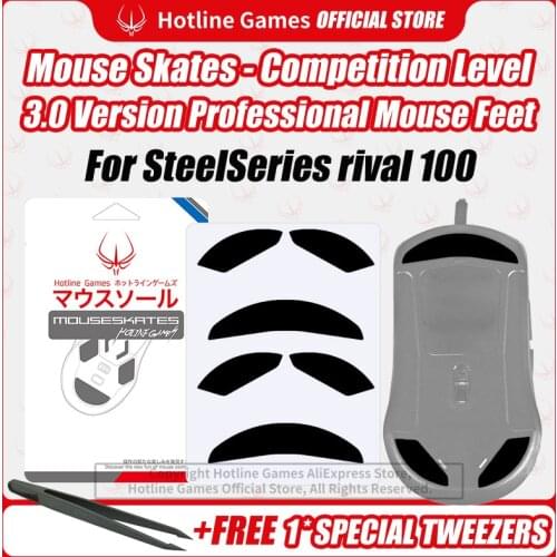 Hotline Games 3.0 Competition Level Mouse Skates Mouse Feet Pad Replacement Feet for SteelSeries Rival 100 0.28mm Thickness