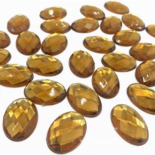 Inyajay 18x25mm Colorful Acrylic Rhinestone Flat Back Oval Shape Stones And Crystals Clothing Crafts Accessories 10pcs