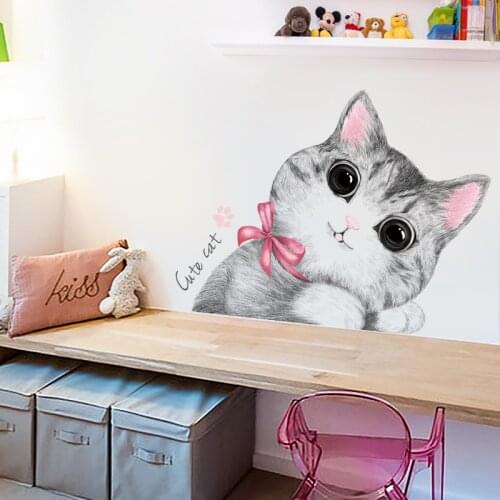 Наклейки кошки на стену LACHOUFFE China At AliExpress