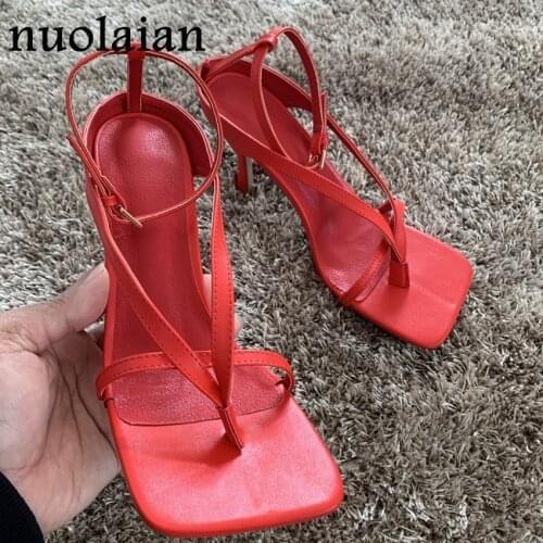 9CM Summer Gladiator Leather Pump Shoes Women Open Toe High Heel Shoes Woman Party Wedding Shoe High Heels Pumps Chaussure