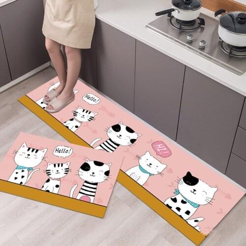 Fashionable Simple Nordic StyleWaterproof Kitchen Floor Mat Household Carpet Long Strip Door Mat Modern Home Decor