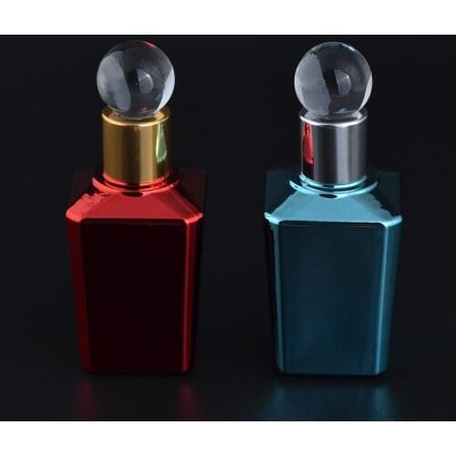 MUB - 15ml Essential Oil Dropper Perfume Bottle With Pipette Silver Cap For Cosmetic Portable Glass Empty Bottles