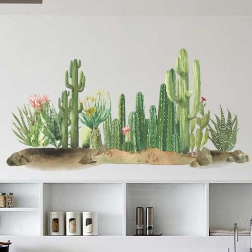 Desert Cactus Wall Stickers for Living room Bedroom Kids rooms Dining room Wall Decor PVC Art Wall Decals Home Decoration Murals