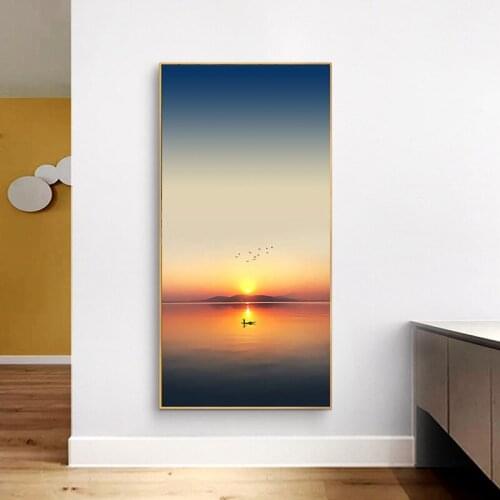 Nordic Wharf Landscape Sunrise and Sunset Wall Art Paintings Prints Canvas Modern Poster Home Gallery Decor Living Room Bedroom