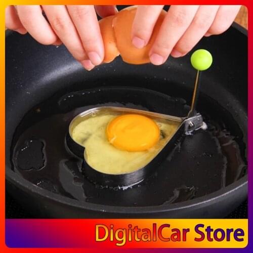 Stainless Steel Fried Egg Shaper egg Pancake Ring Mould Mold Kitchen Cooking Tools Stainless Steel Love Flower Round Star Molds