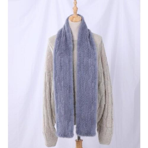2020 New Arrival Womens Unisex Genuine Real Mink Fur Hand Knitted Winter Fashion Luxury Boa Fur Scarf Scarves Wraps Mufflers