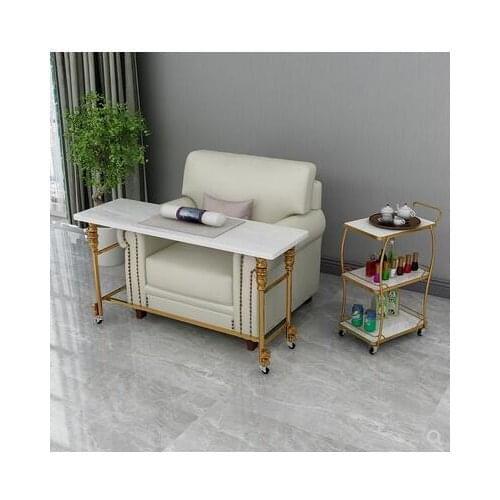 Single layer removable manicure table with manicure sofa single marble solid wood manicure table Japanese manicure simple