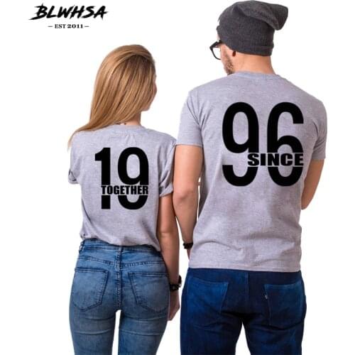 BLWHSA Couple Clothing Since 1996 Together Print T-shirt Man Short Sleeve Commemorative Women T-shirt For Lovers Tops Tees