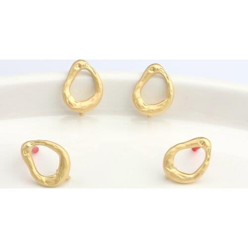 Golden Zinc Alloy Hollow Water Drop Earrings Base Connectors Linker 14*19mm 6pcs/lot For DIY Fashion Earrings Making Accessories