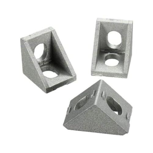 25pcs Durable Silver Aluminum 2020 Corner Bracket 20x20x17mm Solid Cast For 20mm Extrusion CNC Routers