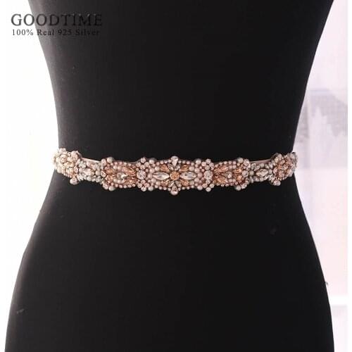 Luxury Rhinestone Belt Bridal Wedding Belts Crystal Satin Wedding Dress Ribbon Belt Rose Gold For Bridesmaid Women Dress Up
