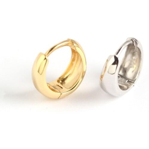 1Pair Fashion Piercing 925 Sterling Silver Hoop Earrings for Women 2021 Trend Jewelry Width Surface Round Earrings