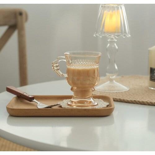 Retro Style Glass Mug Creative Transparent Mugs Milk Tea Coffee Juice Water Cup Home Office Drinkware Lovers Gifts 1PC