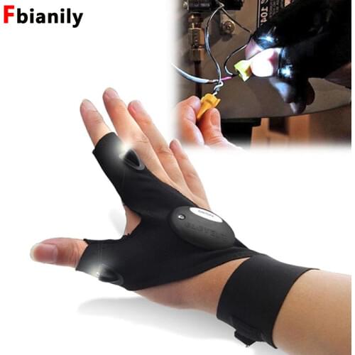 Repairing Finger Light LED Glove Flashlight Torch for Camping Hiking Fishing Mini Portable Lighting Multi-use Lamp