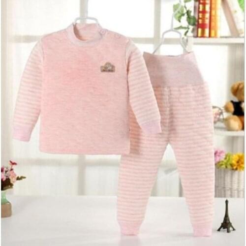 Infant Cotton Long Thermal Underwear Set Boys Girls Base Layer High Waist Thick