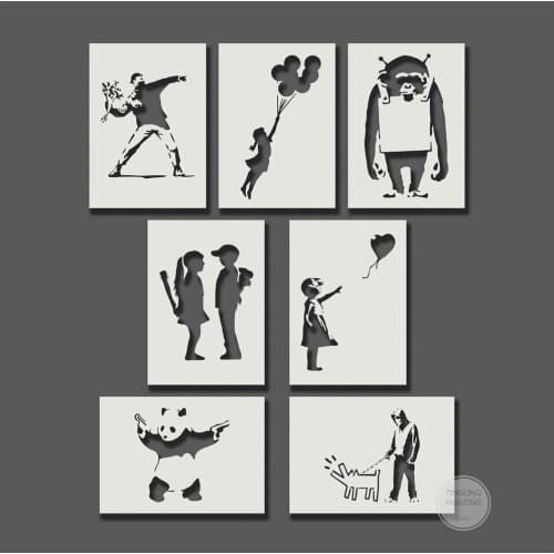 Banksy Stencils Posters Canvas Painting and Prints Wall Art Pictures for Living Room Bedroom Home Decor Aesthetic Cuadros