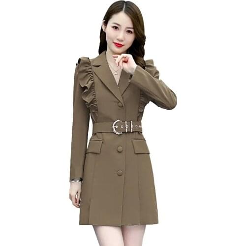 2021Spring Autumn New Women Jacket Windbreaker Female Coat Mid Long Loose Casual Womens Fashion Windbreaker Overcoat Tops R1487