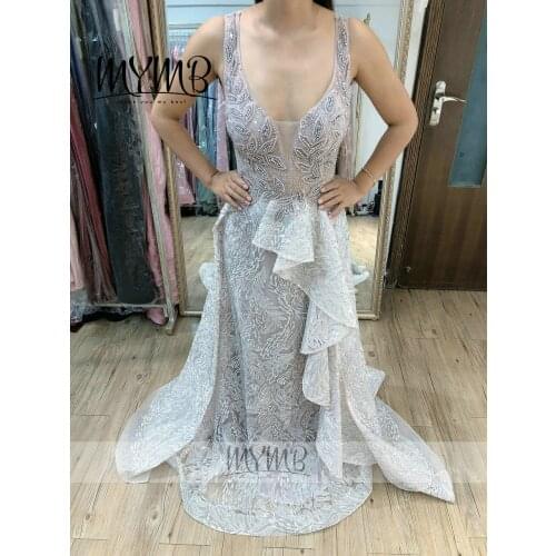 2021 Dubai Haute Couture Party Wear Dresses For Women MYMB Brand Exclusive Ruffle Skirt Pink Evening Dress MY31105