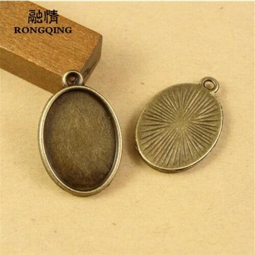 100pcs/lot Antique Bronze Smooth Oval Cabochon Base 18*13MM Inner Size Cameo Setting DIY Jewelry Accessories
