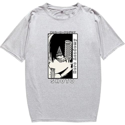 2021 Anime My Hero Academy Shoto Fashion Summer T Shirt Unisex Teens Breathable Womens T-shirt Dropshipping oversize