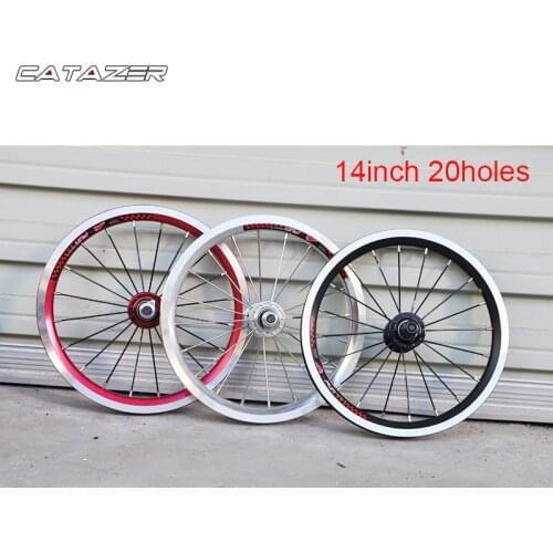 4 Bearing 14 Inch Alumilum Alloy Child Bike Wheelset 20H V Brake Kids Bike Wheel 412 Folding Bike Wheels