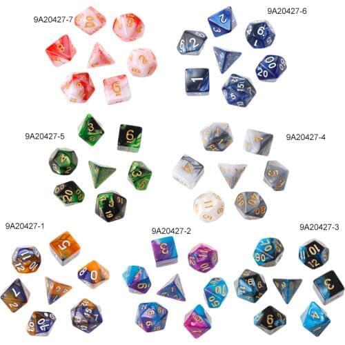 7pcs/Set Acrylic Polyhedral Dice For TRPG Board Game Dungeons And Dragons D4-D20 dropshipping