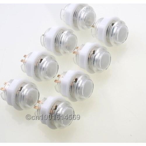8 Pcs/lot 5V LED Illuminated Bulbs Arcade Button For Arcade LED Joystick Cables & Raspberry PI Retropie 1 2 3 3B Project - White