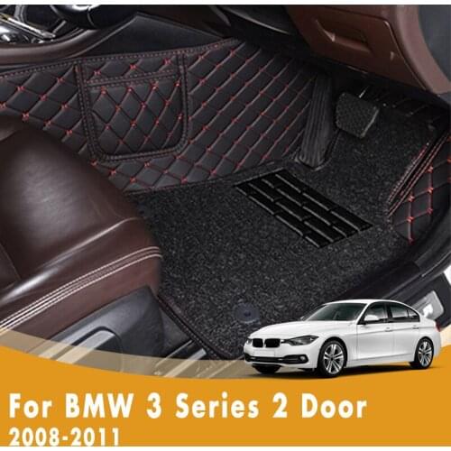 RHD Car Floor Mats For BMW 3 Series 2 Door 2011 2010 2009 2008 Double Layer Wire Loop Custom Car Accessories Interior Carpets