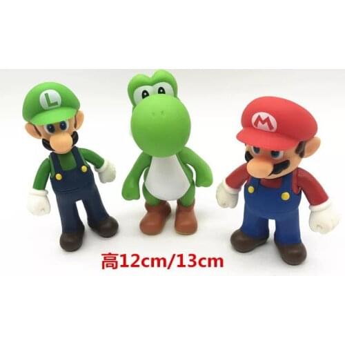 Super Mary Series Mario Bros Model Doll Luigi Yoshi Anime PVC Action Figure Kids Toys Ornaments for Children Birthday Gifts
