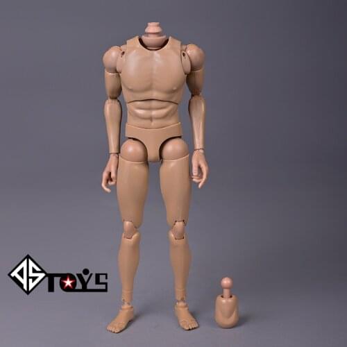 1:6 Scale Nude Body Action Figure Male Narrow shoulder Muscular Body Model Accessory for 12" Dragon Action Figure Toy