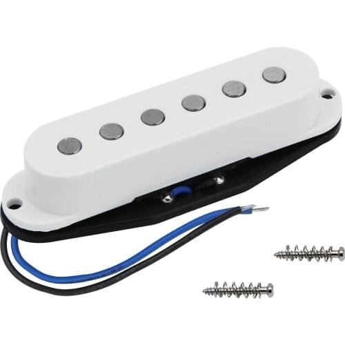 FLEOR 1PC Flat Top Vintage Alnico 5 Single Coil Pickup White for ST Electric Guitar,Neck/Middle/Bridge Pickup for Option