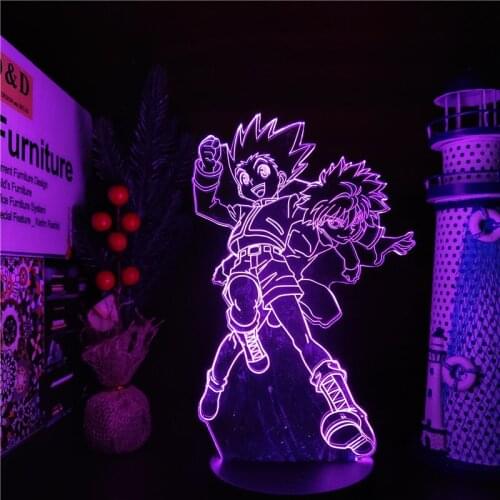 Hunter X Hunter LED Lamp Gon And Killua 3D Night Light Anime Figure Lampara Manga Decoration Lampara HXH Decor Creative Lighting