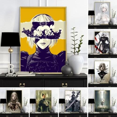 Nier Automata Fight Game Girl Japanese Anime Canvas Painting Posters And Prints Wall Pictures For Living Room Bedroom Home Decor