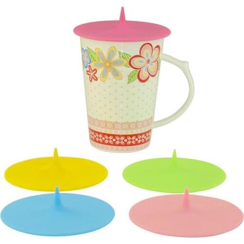 Creative Drinkware Lids Water-drop Silicone Cup Lid Colorful Cups Cover Eco-Friendly leakproof Mug Cap 5 Colors 10cm SN299