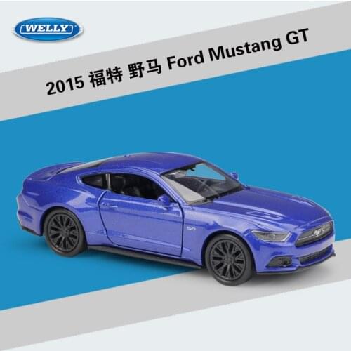 Diecast 1: 36 Ford Mustang GT 2015 WELLY Simulation Alloy Vehicle Model Souvenir Collection Decoration Ornaments Display Gifts