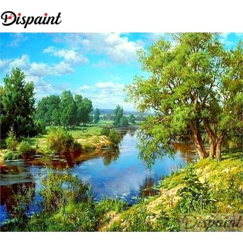 Dispaint Full Square/Round Drill 5D DIY Diamond Painting "Tree scenery" Embroidery Cross Stitch 5D Home Decor A11780