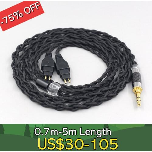 Pure 99% Silver Inside Headphone Nylon Cable For Sennheiser HD580 HD600 HD650 HDxxx HD660S HD58x HD6xx Earphone LN007456