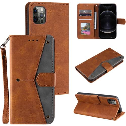 New Splice Flip Leather Case For iPhone 12 Pro Max 11 Pro SE 2020 10 X 6 6s 7 8 Plus XR XS Max Business Wallet Book Phone Case