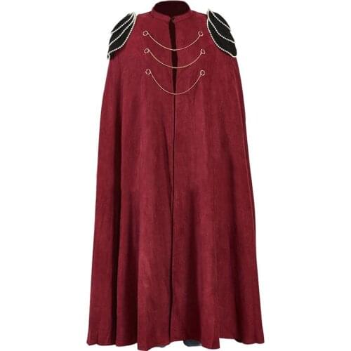 Adult Witch Halloween Cloaks Red Cape Costumes Trench Coat For Men Women