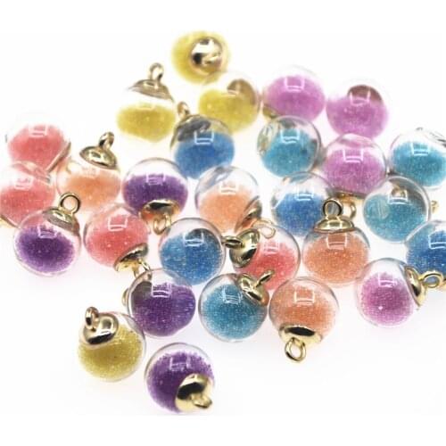 10pcs Glass 3D Quicksand bottle pendant Art Supply Decoration Charm Craft Making Findings Handmade Jewelry DIY Earrings