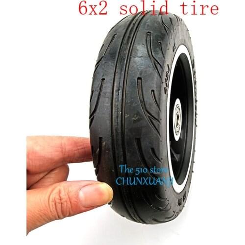 Size 6X2 Solid Tyre with Hub Set 6 Inch Tire for Scooter Tire Electric Scooter Wheel Chair Truck Electric Scooter