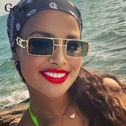 Punk Sunglasses Women Fashion Personality Vintage Metal Brand Square Men Womens Sun Glasses Shades UV400 Eyeglasses Oculos