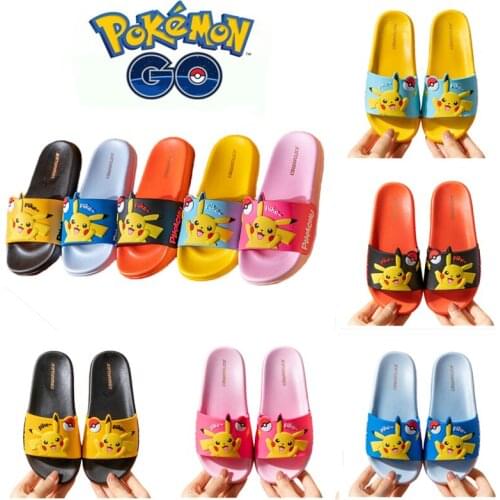 Anime Pokemon Pikachu Kids Slippers Summer Children Baby Home Slippers Waterproof Breathable Non-slip Breathable Shipping Free