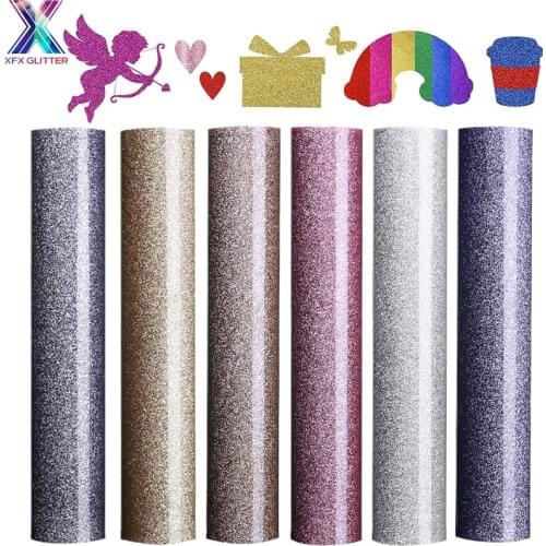XFX HTV Vinyl 1 Sheet 25cmx30.5cm Beautiful Colors Glitter Heat Transfer Vinyl Heat Press Cutting Plotter HTV Iron on Film DIY